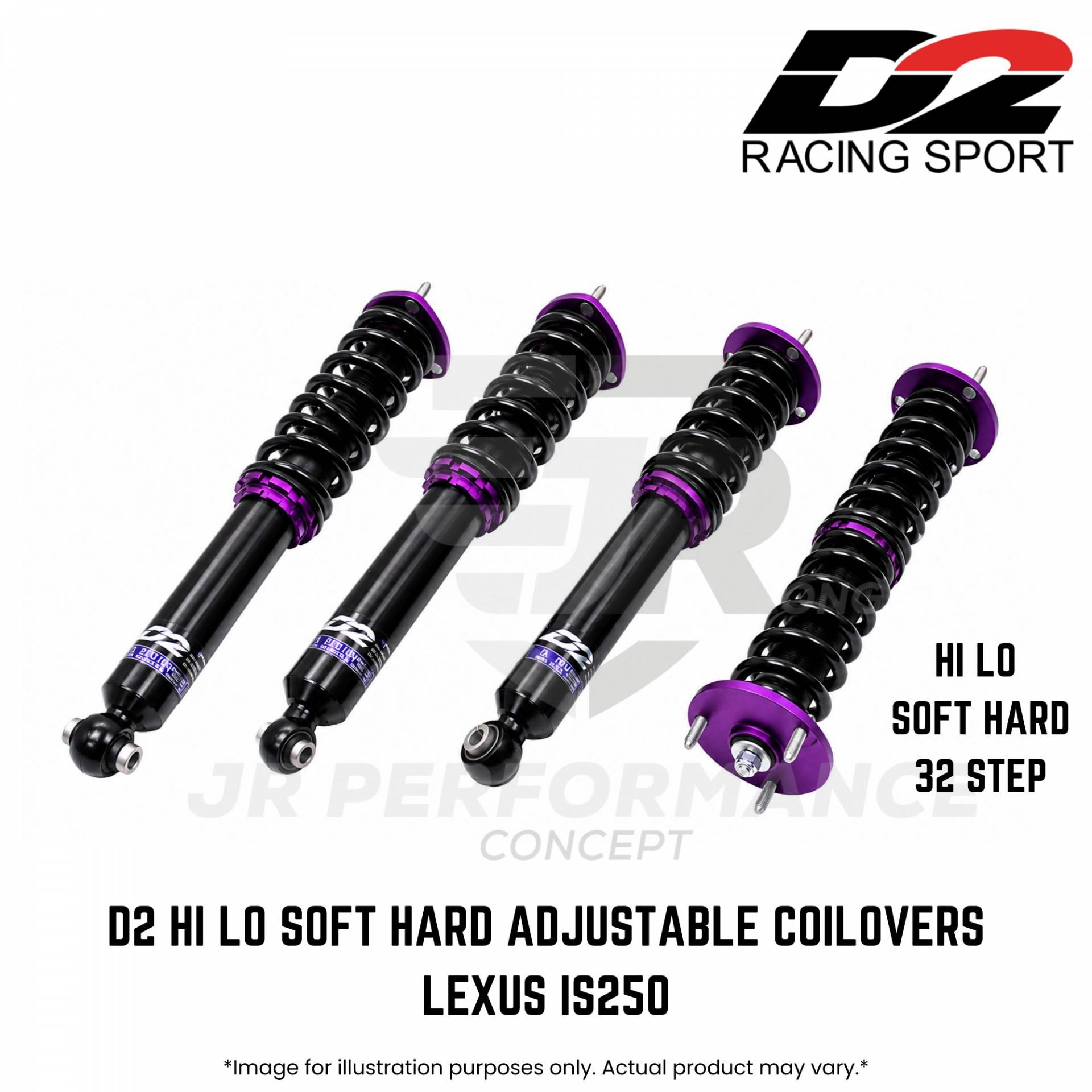 LEXUS IS250 - D2 Coilovers High-Low Adjustable Soft-Hard Suspension (32 STEP)
